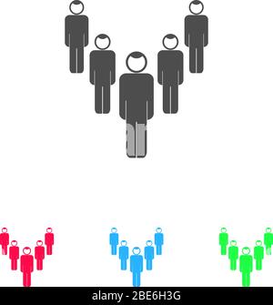 Society of people icon flat. Color pictogram on white background. Vector illustration symbol and bonus icons Stock Vector