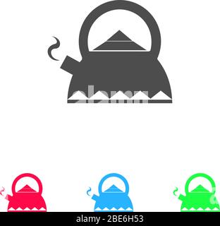 kettle for tea icon flat. Color pictogram on white background. Vector illustration symbol and bonus icons Stock Vector