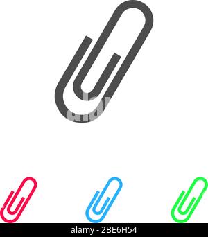Clip icon flat. Color pictogram on white background. Vector illustration symbol and bonus icons Stock Vector
