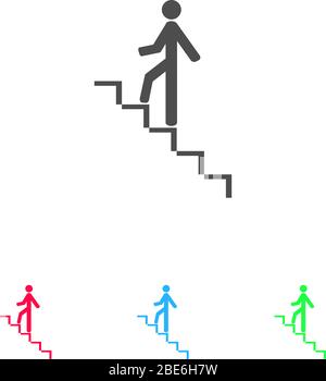 Go down up icon flat. Color pictogram on white background. Vector illustration symbol and bonus icons Stock Vector