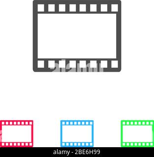 Film or Media icon flat. Color pictogram on white background. Vector illustration symbol and bonus icons Stock Vector