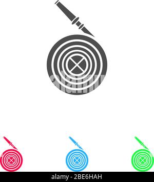 Water hose icon flat. Color pictogram on white background. Vector illustration symbol and bonus icons Stock Vector