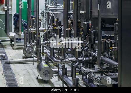 Vats Picture Industrial steel vats connected by the pipeline Stock Photo - Alamy