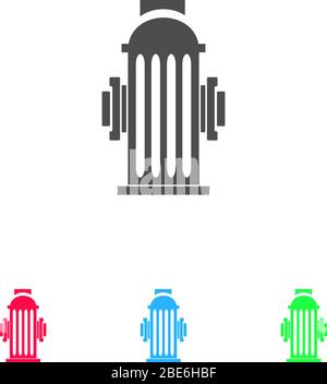 Fire hydrant icon flat. Color pictogram on white background. Vector illustration symbol and bonus icons Stock Vector