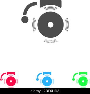 Alarm bell icon flat. Color pictogram on white background. Vector illustration symbol and bonus icons Stock Vector