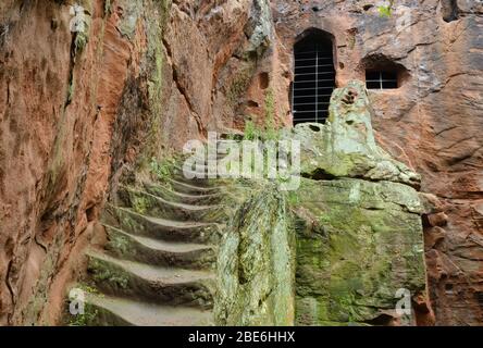 old cave house in Shropshire known as Kynaston's Cave Stock Photo