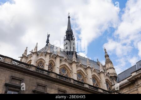 Holy Chapel (The Sainte Chapelle) in Paris, France. Gothic style architecture Stock Photo