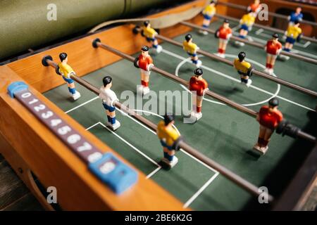 Table football soccer game, playing team concept Stock Photo