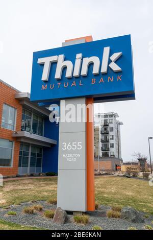 EDINA, MN/USA - APRIL 11, 2020: Think Mutual Bank exterior and ...