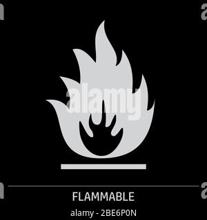 Flammable icon illustration Stock Vector