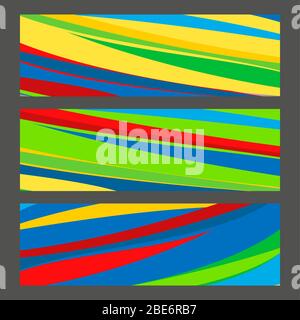 Set banners in colors of Brazil flag. Vector color concept Stock Vector