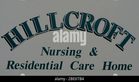 Hillcroft Nursing Home Sign. Wordsley. West Midlands.UK