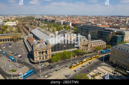 Budapest, Hungary - April 12, 2020: Empty streets in the city compared beacuse of the coronavirus. Stock Photo