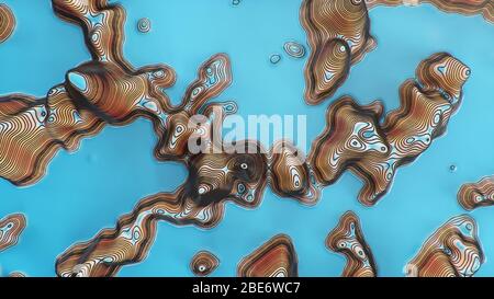 Topographic 3D map of dangerous mountain terrain. Contour lines on a topographic map. Studying geography of area: hills, mountains and plains Stock Photo
