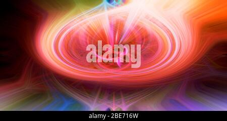 Abstract pink, red, purple, yellow, blue and white swirling fractal background. Stock Photo