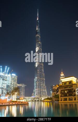 DUBAI, UAE - NOVEMBER13: Burj khalifa, the highest building in the world, Downtown on November 13, 2019 in Dubai, UAE Stock Photo