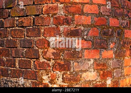 old building material clay bricks patterns Stock Photo