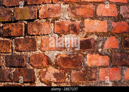 old building material clay bricks patterns Stock Photo
