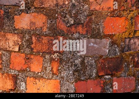 old building material clay bricks patterns Stock Photo