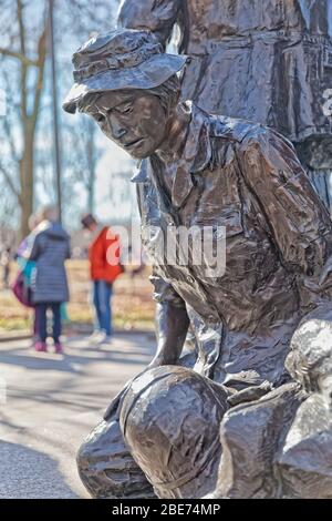 Vietnam Womens Memorial bronze statue in Washington DC Stock Photo