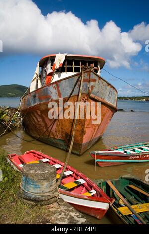 Wreck, Indian River, Portsmouth City, Dominica, Lesser Antilles, Windward Islands, Caribbean Stock Photo