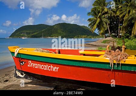 Fishing Boat, Prince Rupert Bay, Portsmouth City, Dominica, Lesser Antilles, Windward Islands, Caribbean Stock Photo