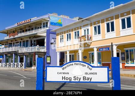 Stores on Harbour Drive, George Town, Grand Cayman, Cayman Islands, Greater Antilles, Caribbean Stock Photo