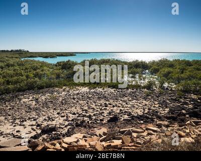 Mangroves and mudflats of Roebuck Bay, Broome, The Kimberley, Western Australia Stock Photo