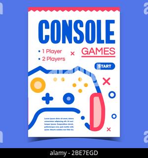Games Console Creative Advertising Poster Vector Stock Vector