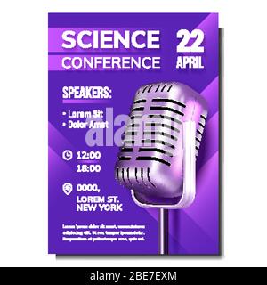 Science Conference Creative Promo Banner Vector Stock Vector