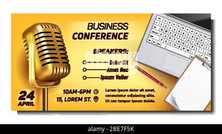 Business Conference Advertising Banner Vector Stock Vector