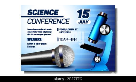 Science Conference Creative Promo Poster Vector Stock Vector