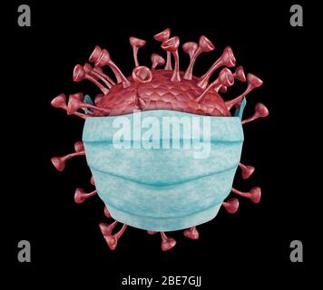 Microscopic view of Coronavirus, a pathogen that attacks the respiratory tract. Analysis and test, experimentation. Sars. 3d render Stock Photo