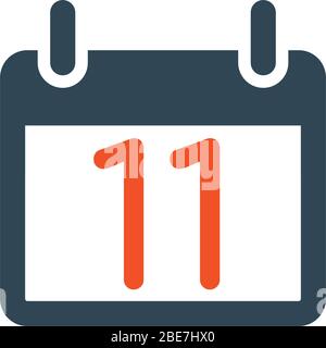 Calendar organizer icon, September 11 reminder icon, meeting symbol. Stock Vector illustration isolated on white background. Stock Vector