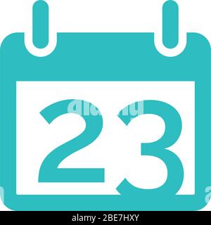Calendar organizer icon, 23 reminder icon, meeting symbol. Stock Vector illustration isolated on white background. Stock Vector
