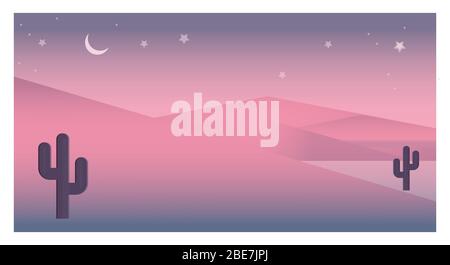 Mountain desert panoramic landscape vector Stock Vector