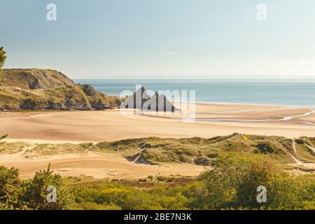 Three Cliffs Bay, Gower Peninsula, Swansea, South Wales, UK Stock Photo