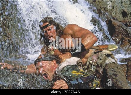 CONAN THE DESTROYER 1984 Universal Pictures film with Arnold Schwarzenegger and Tracey Walter Stock Photo
