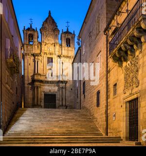 View of Saint Mary the Older (Santa Maria la Mayor) Church in the Old Town of Ourense, Galicia, Spain Stock Photo