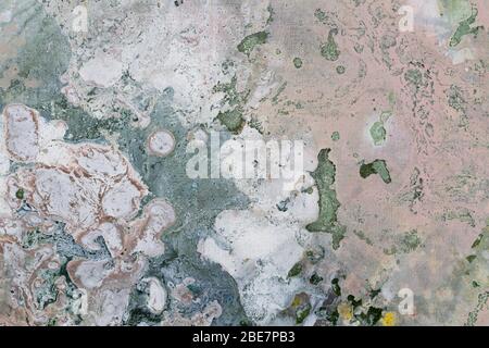 Bright abstract background painted with oil paints, blue and white colors, cosmic style. Stock Photo