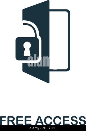 Free Access icon. Simple illustration from digital law collection. Creative Free Access icon for web design, templates, infographics and more Stock Vector