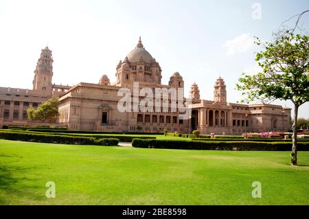 Umaid Bhavan Palace Hotel, Construction  started  in 1929 and took 16 years to complete. Jodhpur, Rajasthan, India. Stock Photo