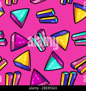 Seamless pattern with cartoon musical play and pause. Stock Vector