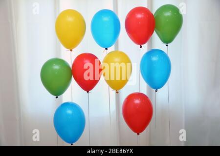 Background for Mardi Gras, International Women's Day, Happy Holly, easter. Children's party balloons . Seamless pattern, multi colored, transparent Stock Photo