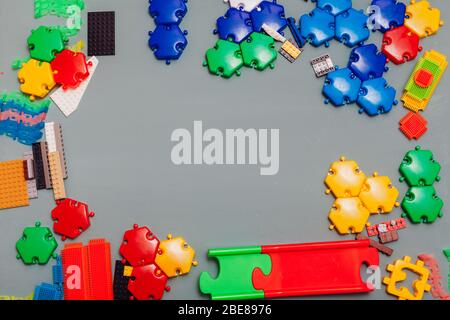 children's developing game designer for home on a gray background Stock Photo