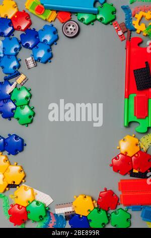 children's developing game designer for home on a gray background Stock Photo