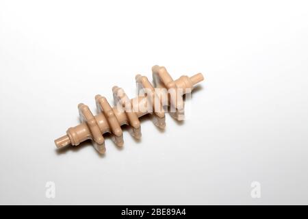 plastic parts, close up of picture on a white background. Stock Photo
