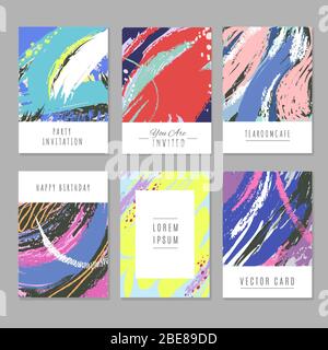 Retro abstract backgrounds with texture in minimalism style for holiday packaging and prints. Template banner poster color watercolor. Vector illustration Stock Vector