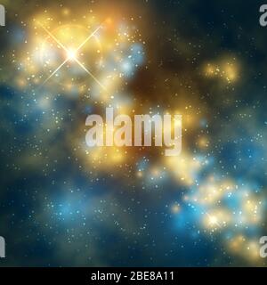 Outer space vector abstrac background with cosmic galaxy and stars. Space and galaxy with star background illustration Stock Vector