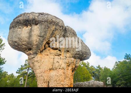 Rock. Ciudad Encantada, Serrania de Cuenca Nature Reserve, Cuenca province, Castilla La Mancha, Spain. Stock Photo